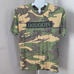 New Era Camo Green LA Dodgers Apparel Tee Shirt Baseball